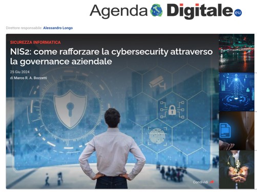 Immagine frontespizio articolo MB su gov cybersec via NIS2 su Agenda Digitale 25 06 2024